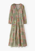 Printed tiered dress, Sage pink, webstill