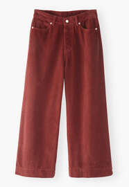Wide-leg cord trousers, Dusty red, webstill