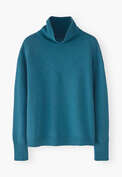High-neck sweater, Petrol, webstill