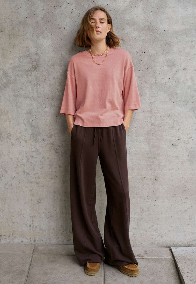 Drop-shoulder top, Peach pink, completeTheLook