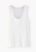 Pintuck vest, White, webstill