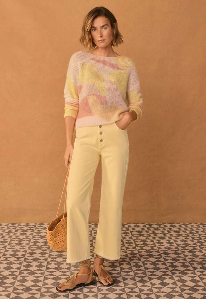 Printed sweater, Pastel sunset, completeTheLook