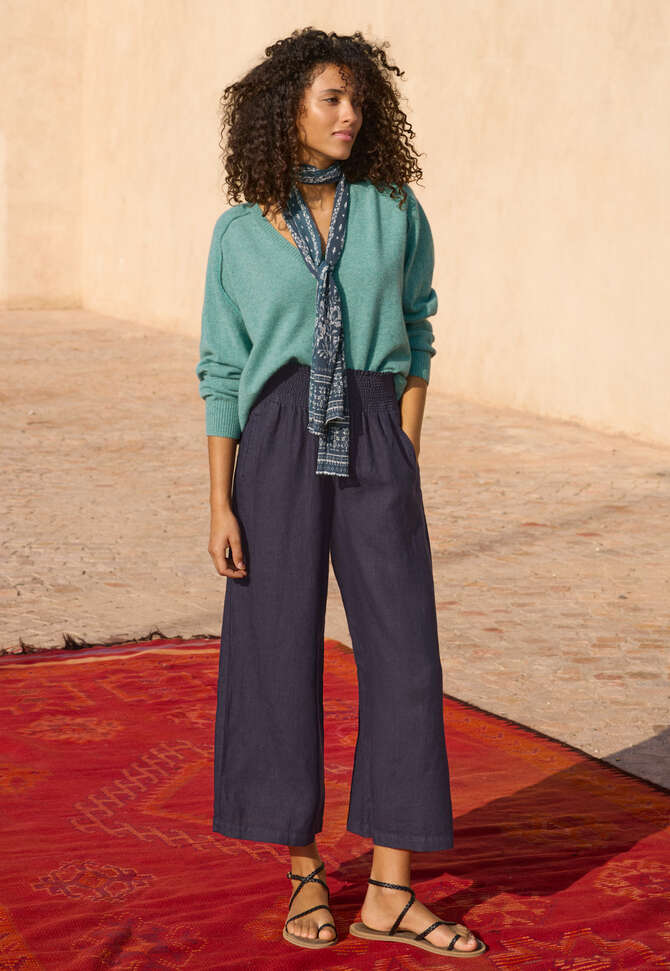 V-neck sweater, Seafoam teal, completeTheLook