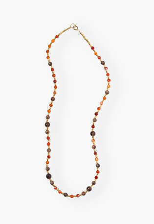 Beaded necklace, Amber gold, webstill