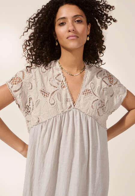 Broderie dress, Ecru, completeTheLook