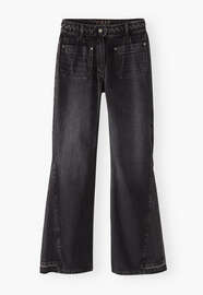 Mixed-wash flared jeans, Washed black, webstill