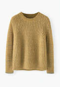 Mesh-sleeve sweater, Golden yellow, webstill