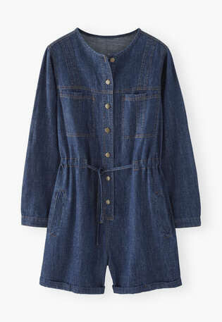 Short boiler suit, Dark wash, webstill