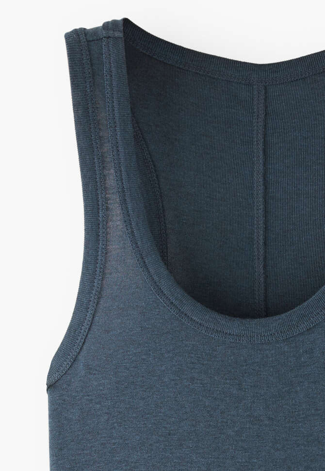 Scoop-neck vest, Dark petrol, completeTheLook