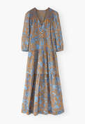 Printed dress, Cinnamon cornflower, webstill