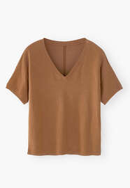 V-neck T-shirt, Tobacco, webstill