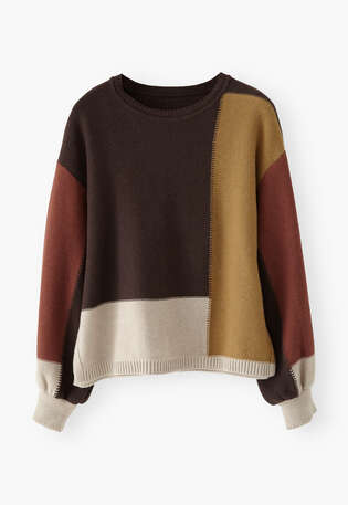 Intarsia sweater, Fig, webstill