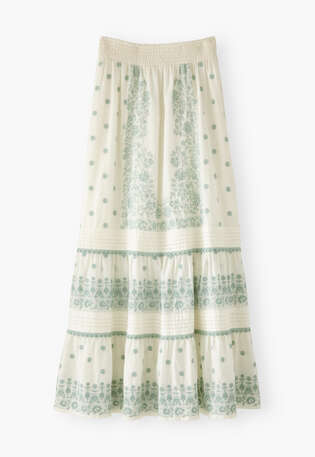Embroidered skirt, Off-white, webstill