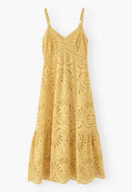 Broderie anglaise dress, Warm yellow, webstill