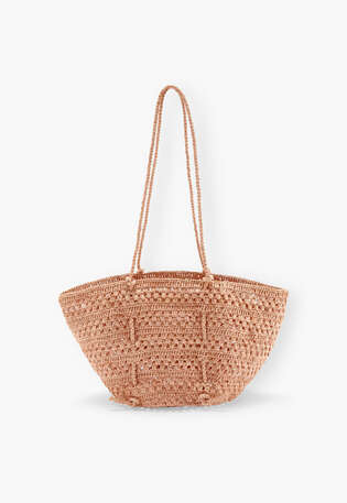 Woven shoulder-bag, Powder pink, webstill
