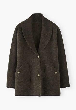 Coatigan, Khaki black, webstill