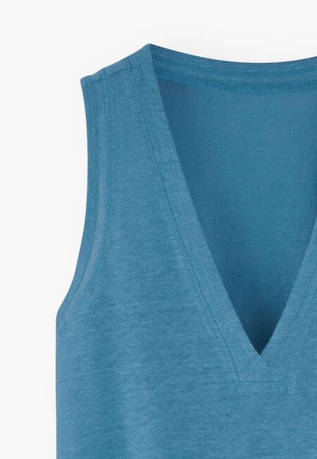 V-neck jersey vest, Electric blue, completeTheLook