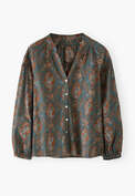 Printed blouse, Midnight rust, webstill