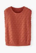 Stitch-detail sleeveless sweater, Spicy red, webstill