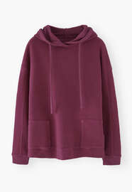 Fleece hoodie, Boysenberry, webstill