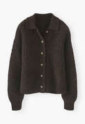 Collared cardigan, Dark chocolate, webstill