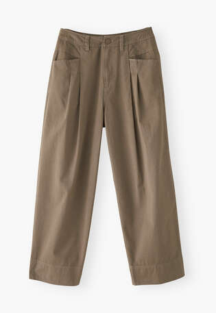 Stitch-detail trousers, Washed khaki, webstill