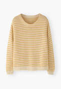 Striped crew-neck sweater, Butter yellow, webstill