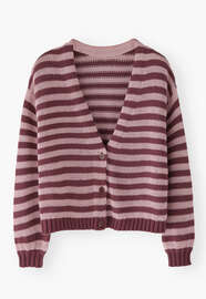 Striped cardigan, Mulberry rose, webstill