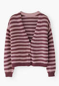Striped cardigan, Mulberry rose, webstill