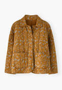 Printed quilted jacket, Orange bronze, webstill