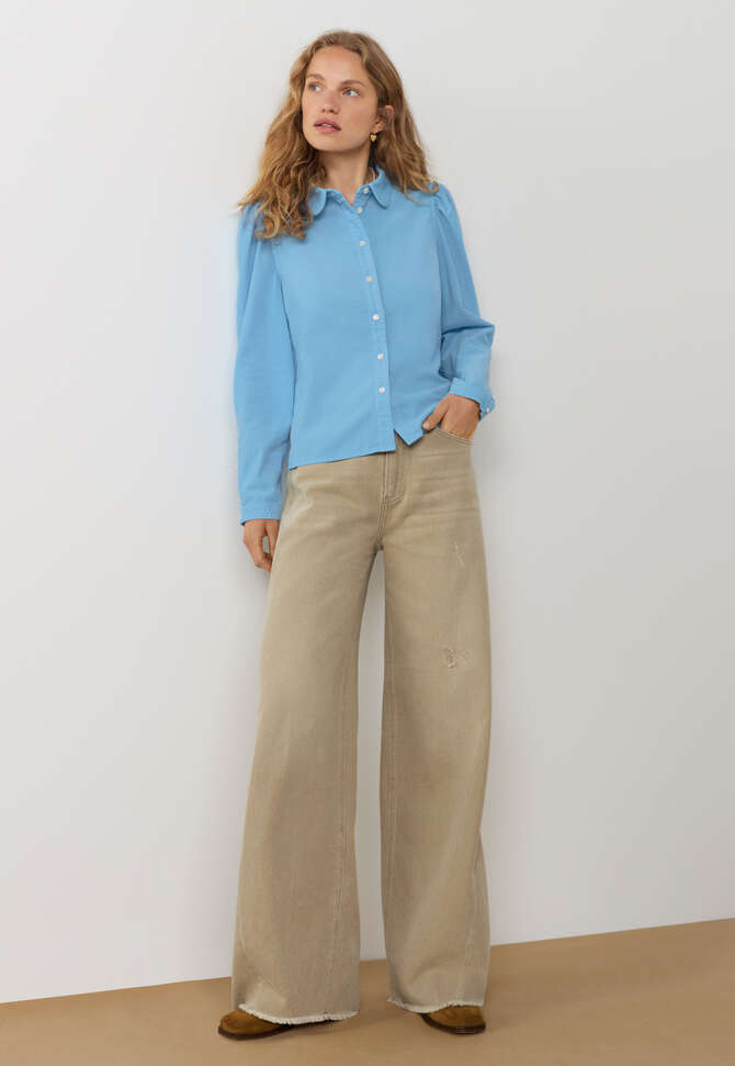 Button-through cord blouse, Bright sky, completeTheLook