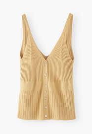 Knitted-rib vest, Yellow sand, webstill
