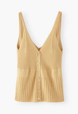 Knitted-rib vest, Yellow sand, webstill
