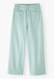 Cropped wide-leg trousers, Ice blue, webstill