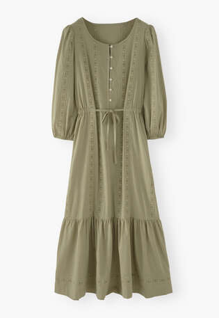 Embroidered maxi-dress, Sage, webstill