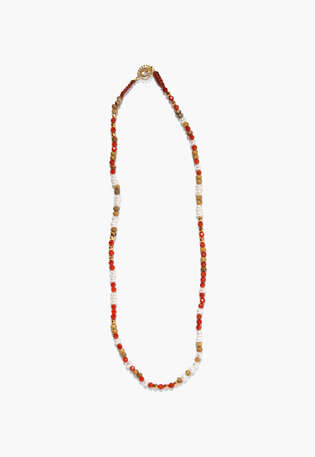 Beaded necklace, Ruby pearl, webstill
