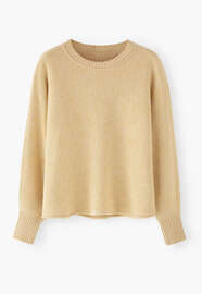 Moss-stitch sweater, Pastel yellow, webstill