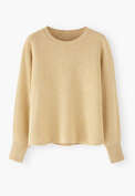 Moss-stitch sweater, Pastel yellow, webstill