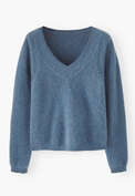 V-neck sweater, Dark azure, webstill
