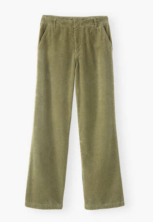 Straight-leg cord trousers, Dusty olive, webstill