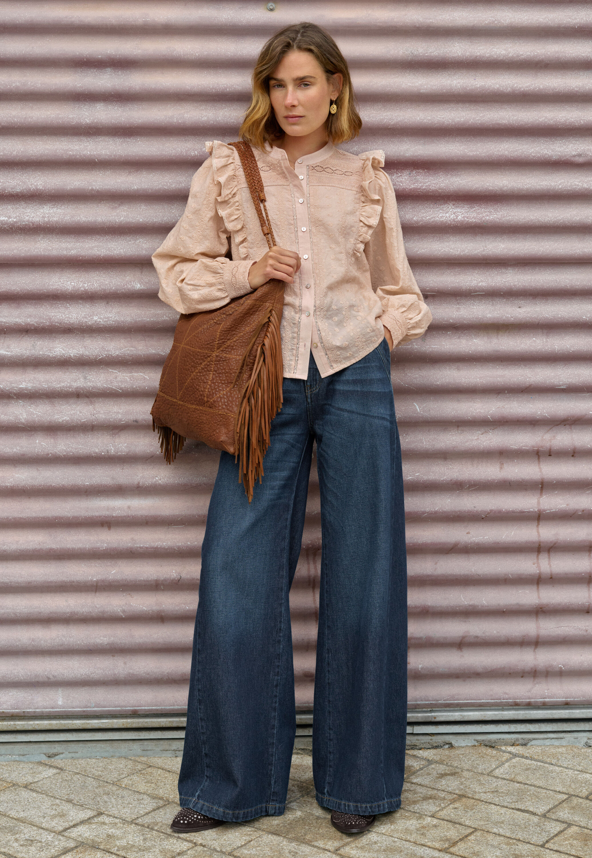 Large tassel bag, Cognac, large