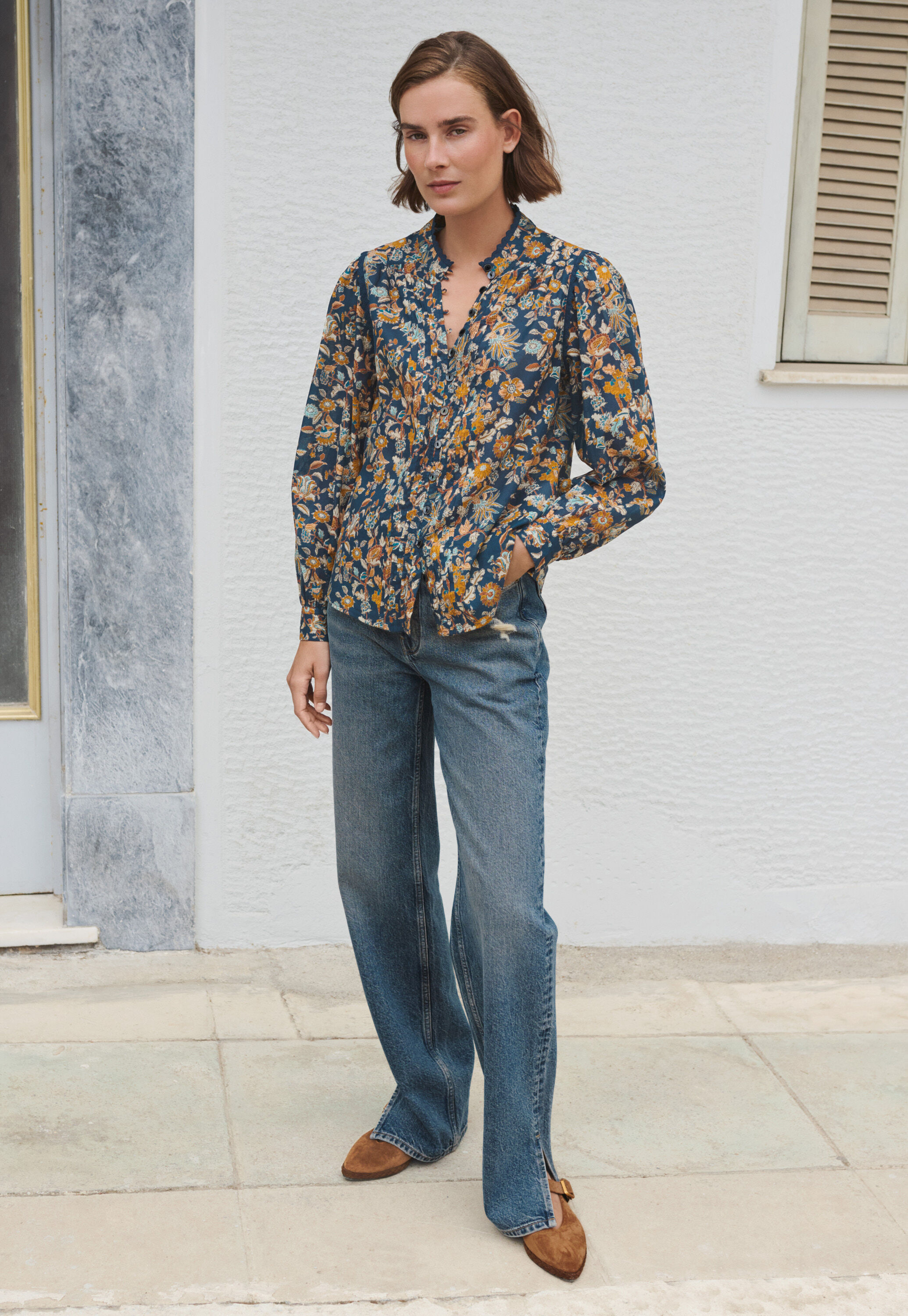 Pintuck blouse