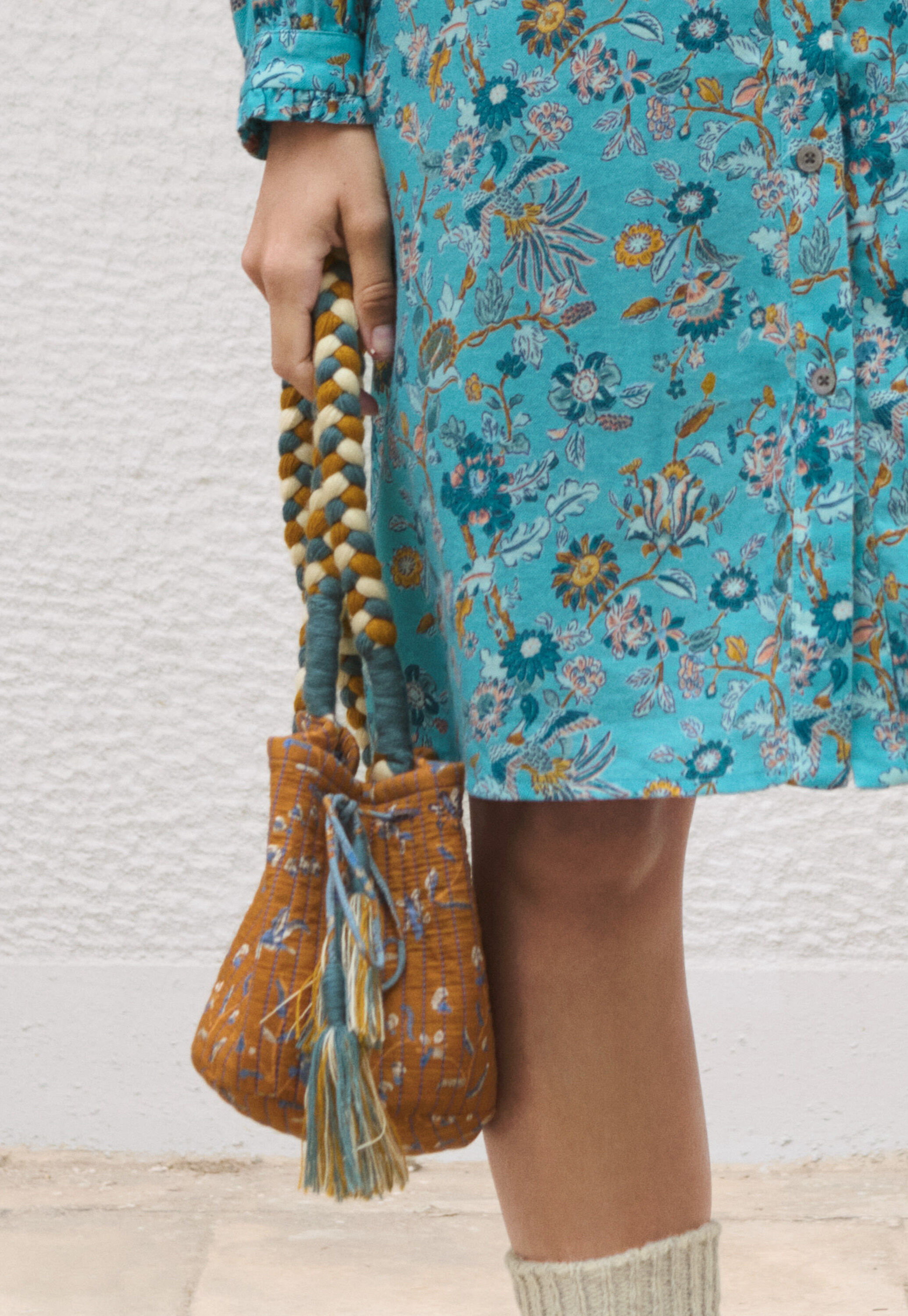 Printed crossbody bag, Copper, large