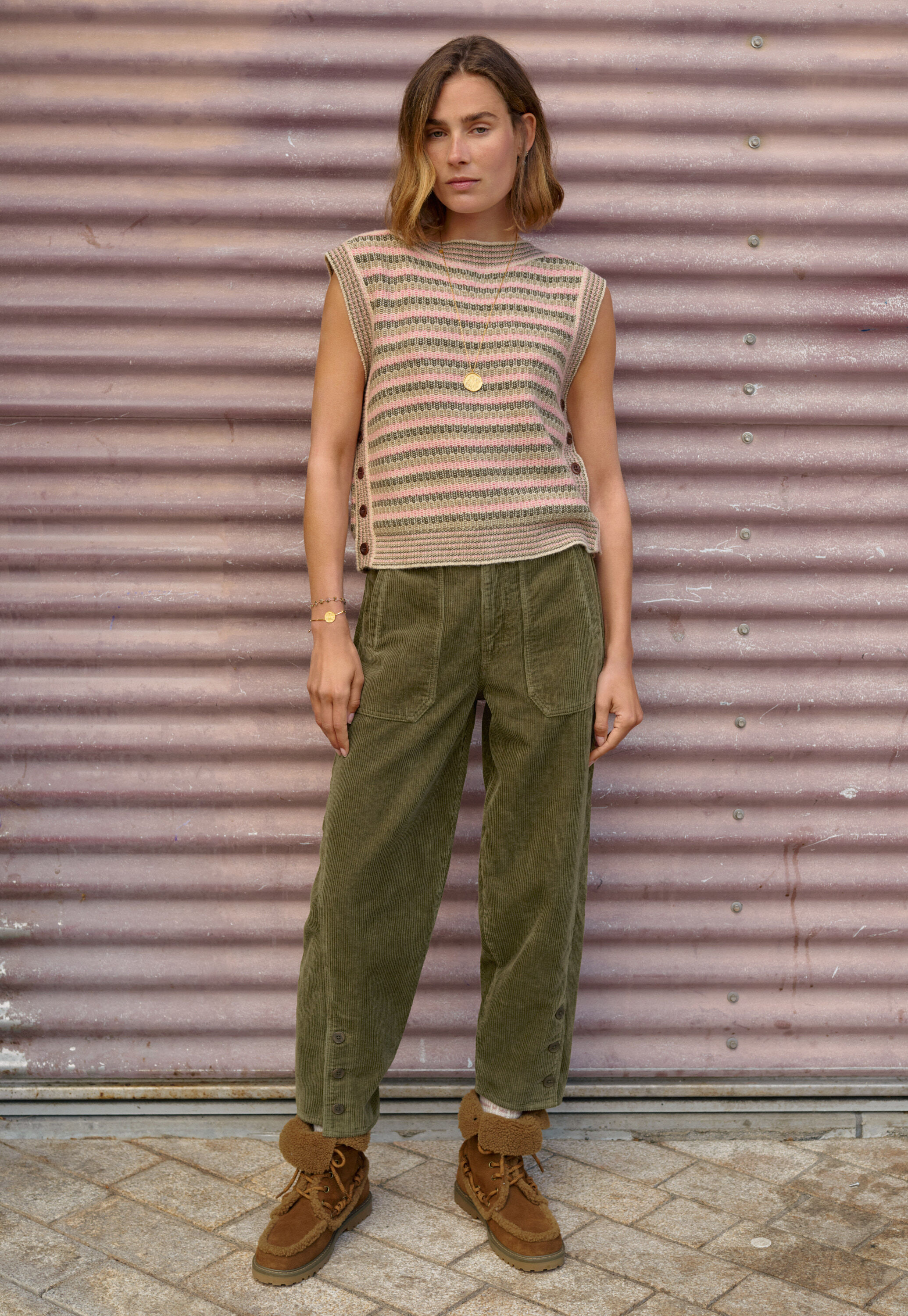 Reverse-striped sweater