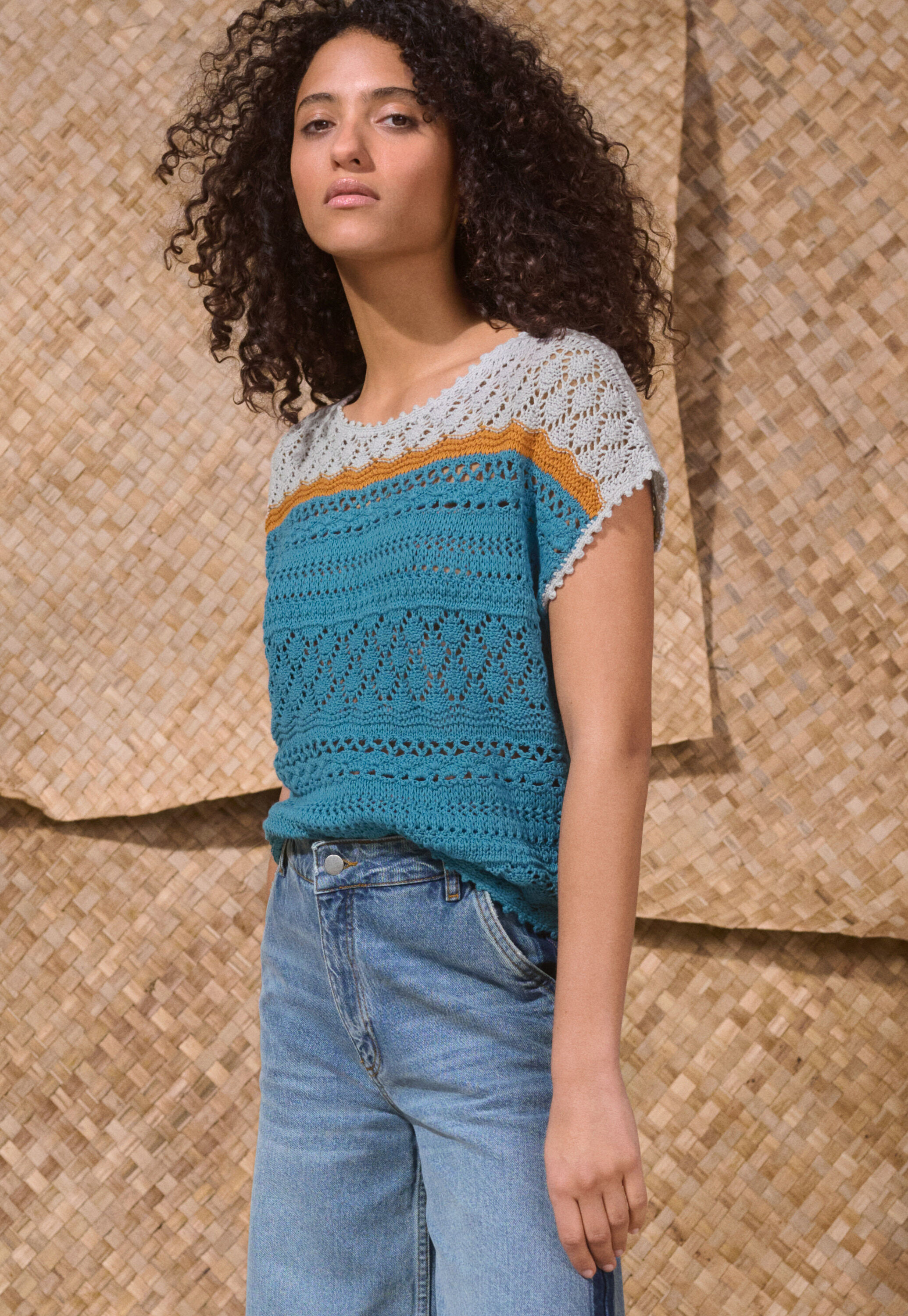 Crochet-stitch sweater