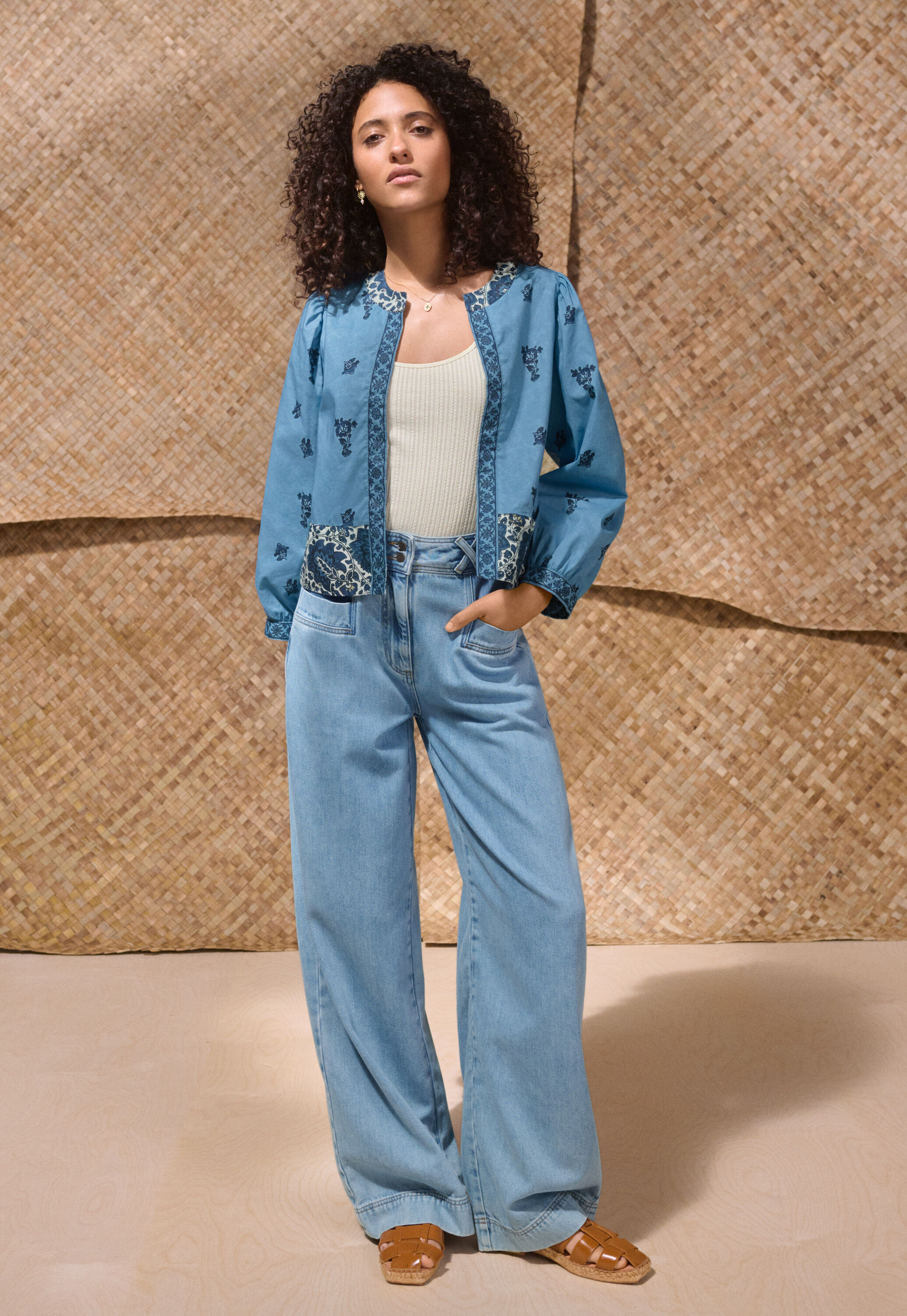Drapey wide-leg jeans