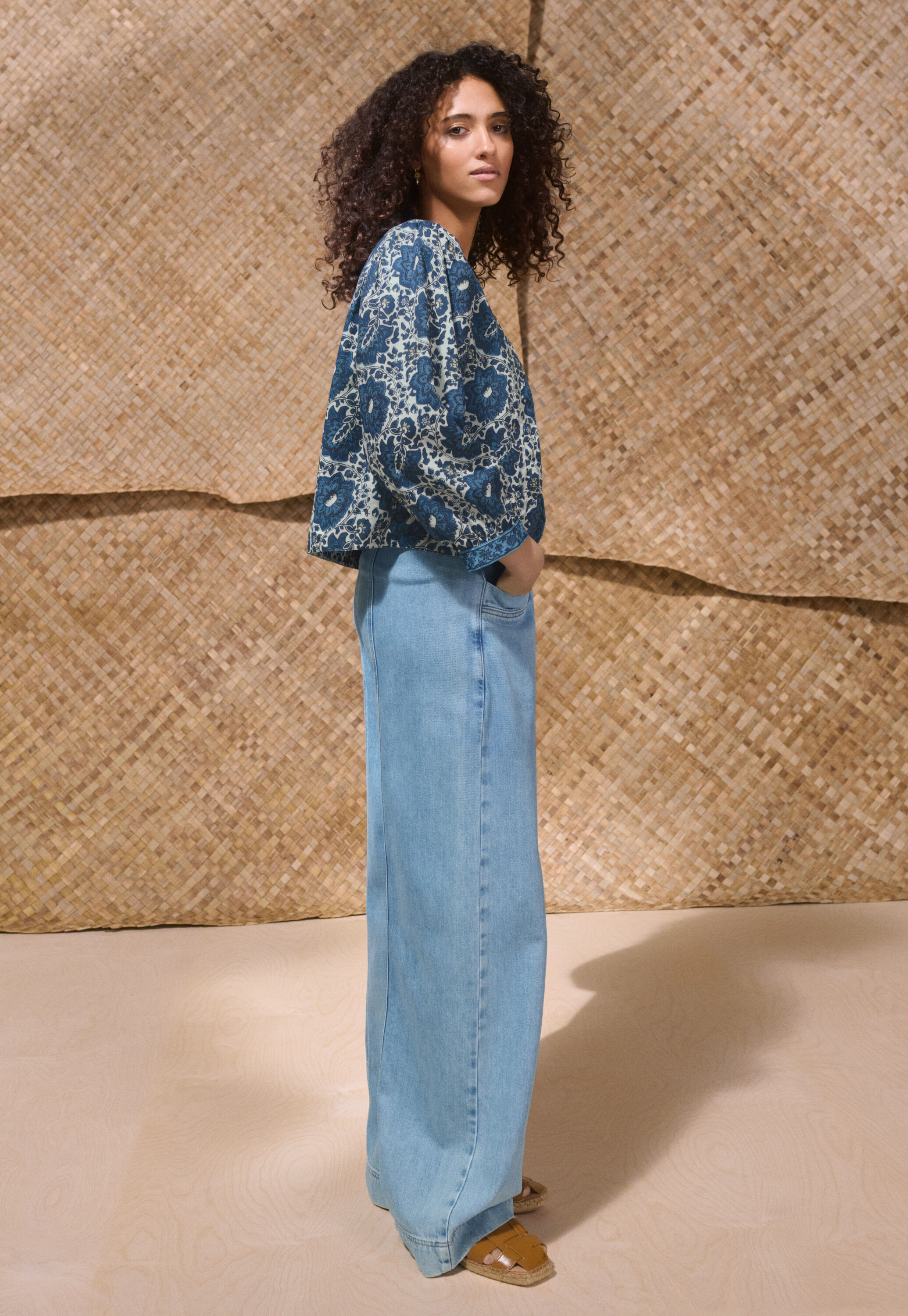 Drapey wide-leg jeans