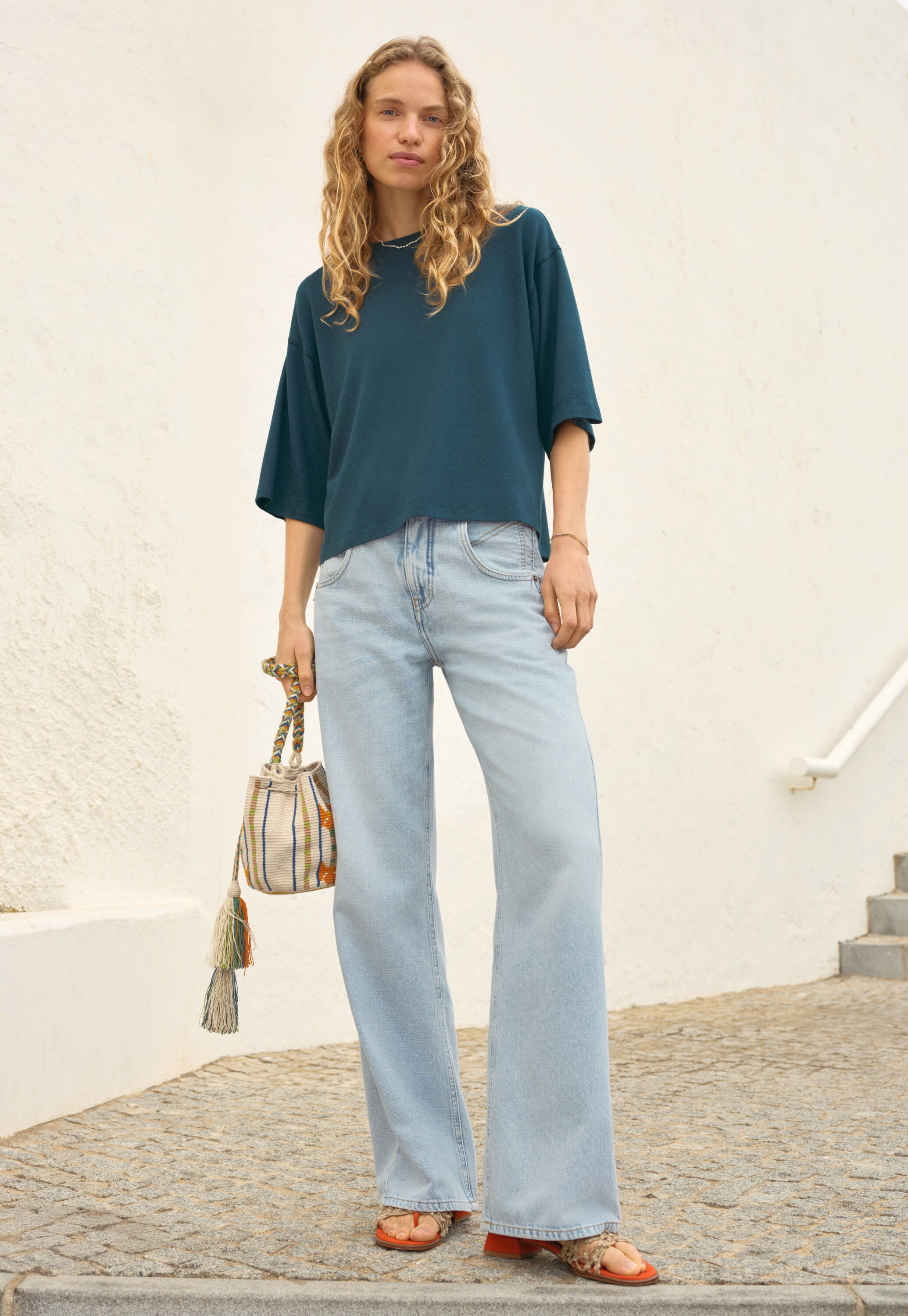 Drop-shoulder top