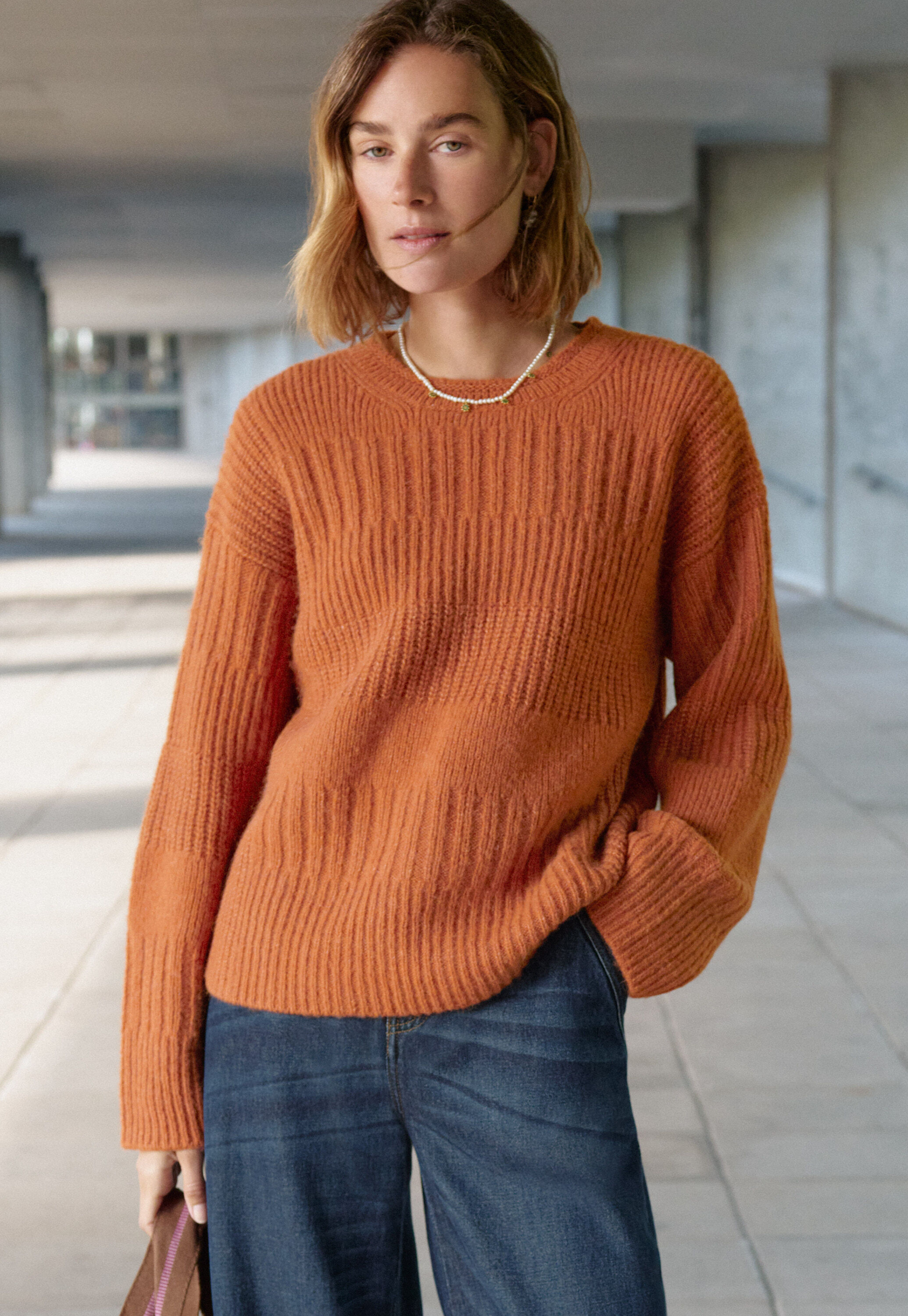 Rib-stitch sweater