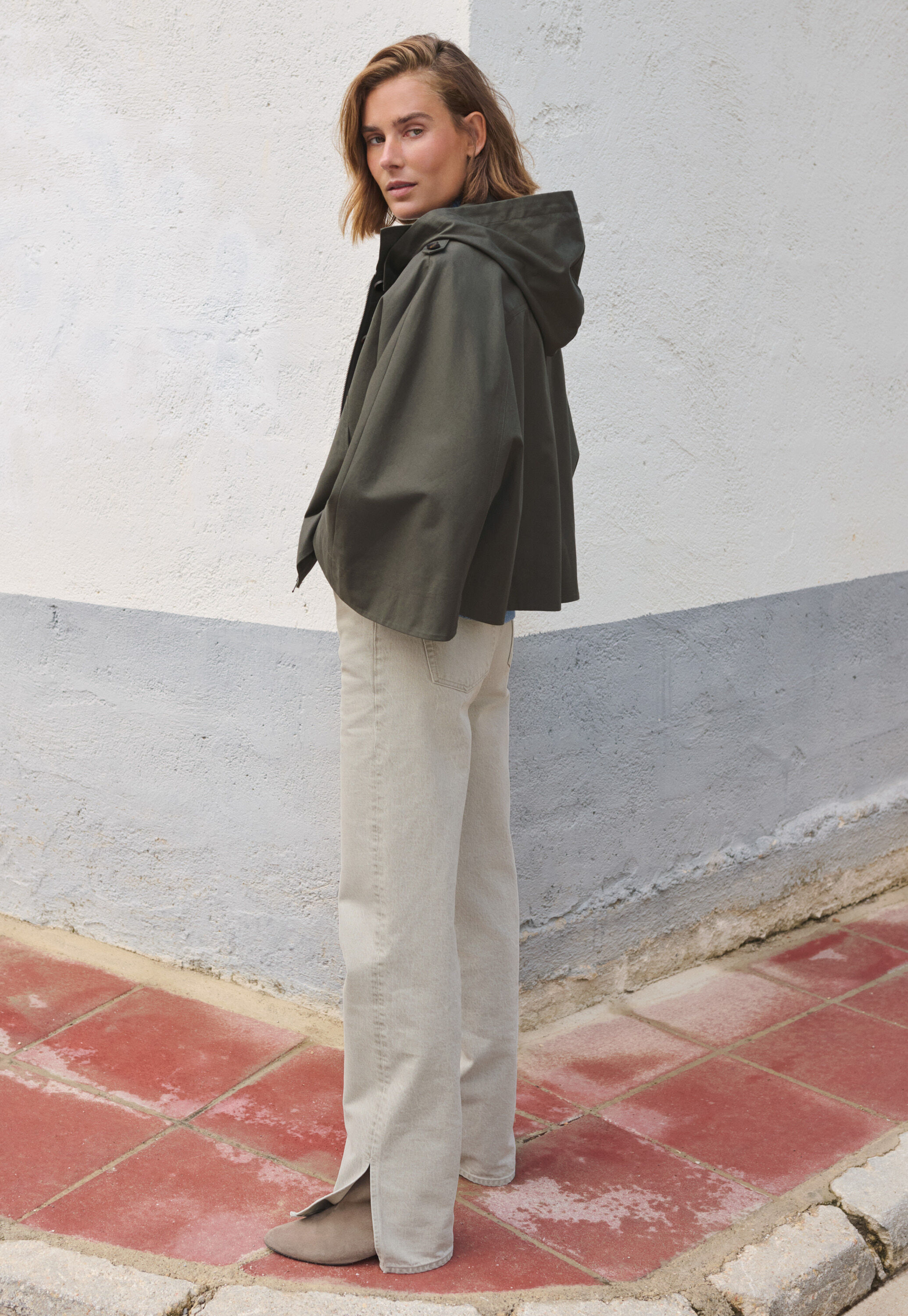 Cape, Dark khaki, large